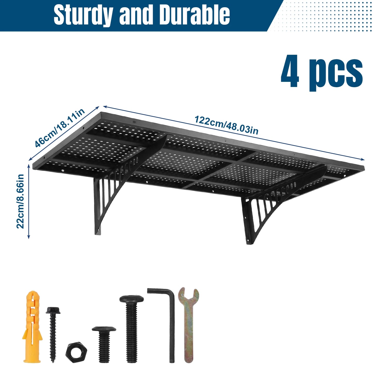 APWIKOGER 4 Tier Garage Storage Rack Floating Shelves