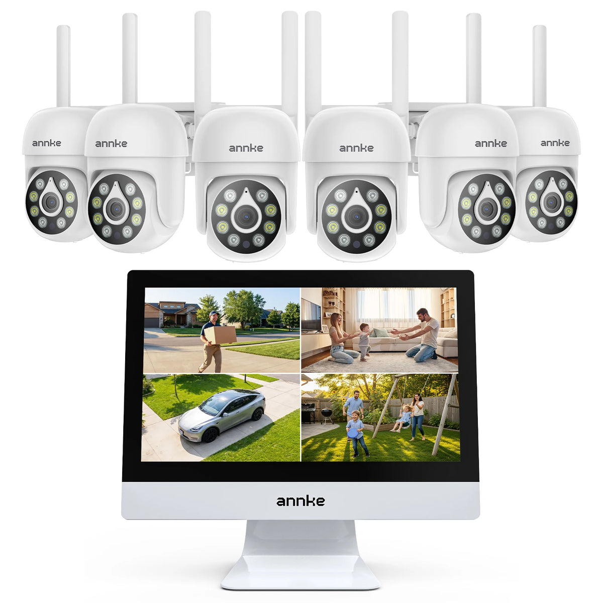 ANNKE 5MP PTZ Wireless Outdoor Security Camera System With NVR
