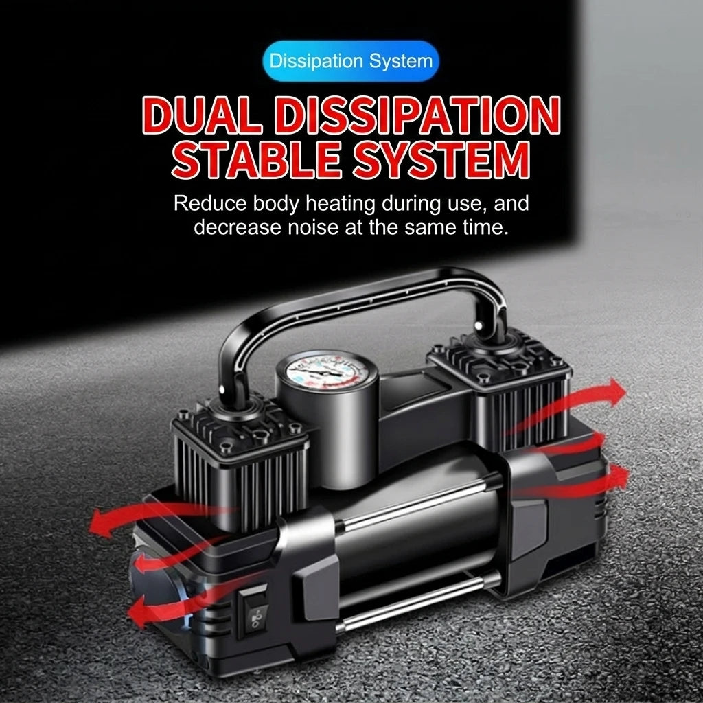 High Power 12V Dual Cylinder Portable Electric Air Compressor