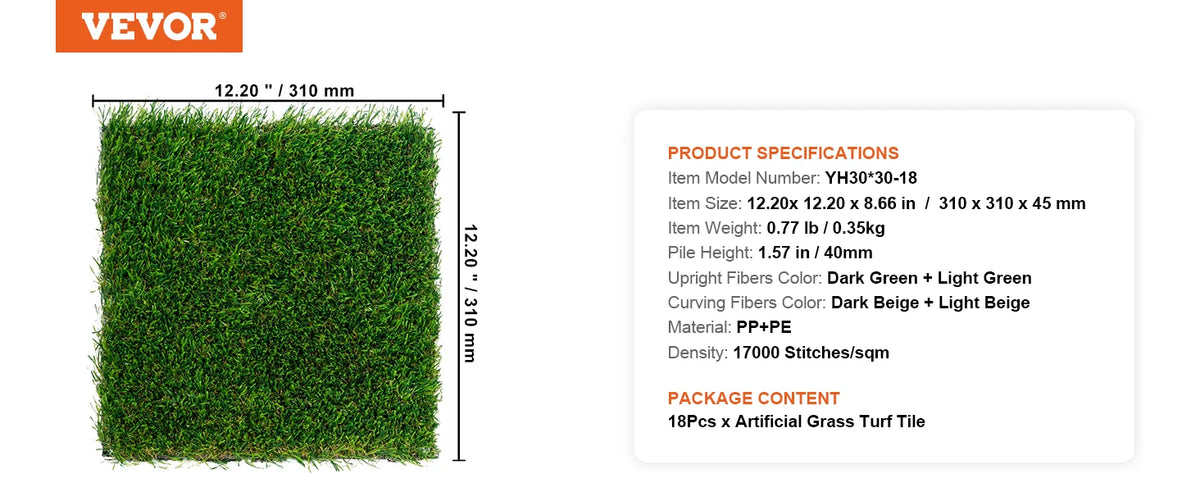 Artificial Grass Rug Outdoor Turf Mat With Drainage Holes