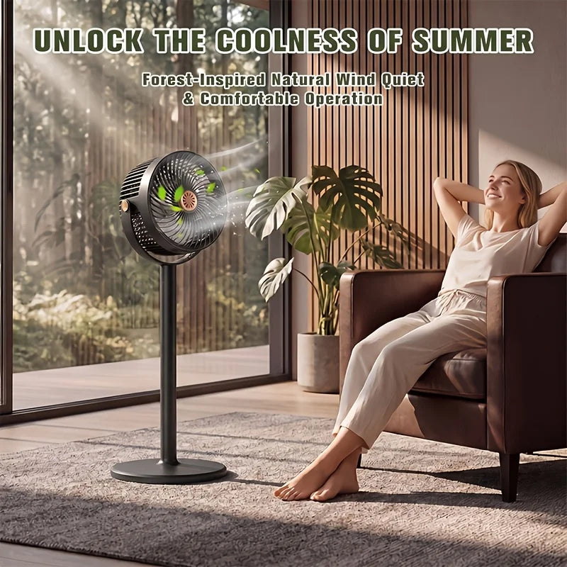 USB Floor And Desktop Air Circulation Fan With Five Speeds