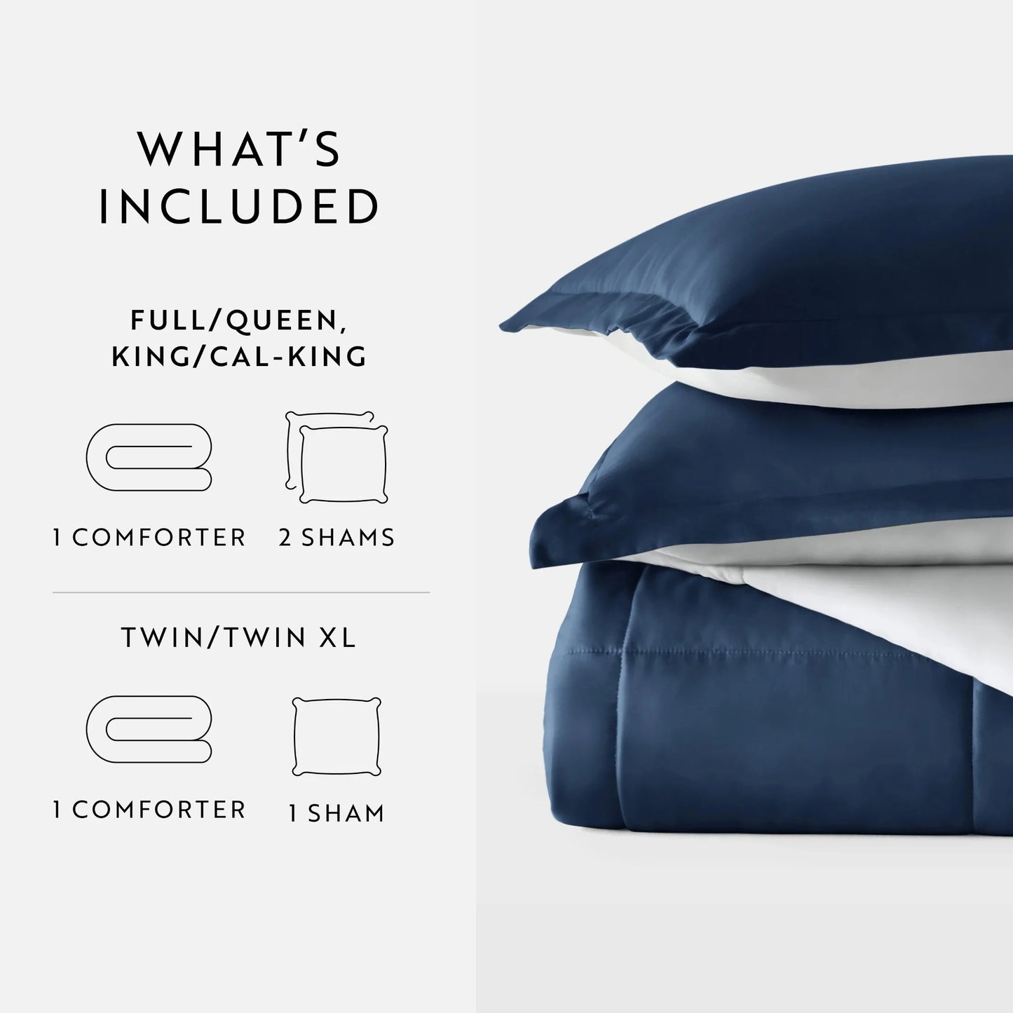 Soft Reversible All Season Down Alternative Comforter Set
