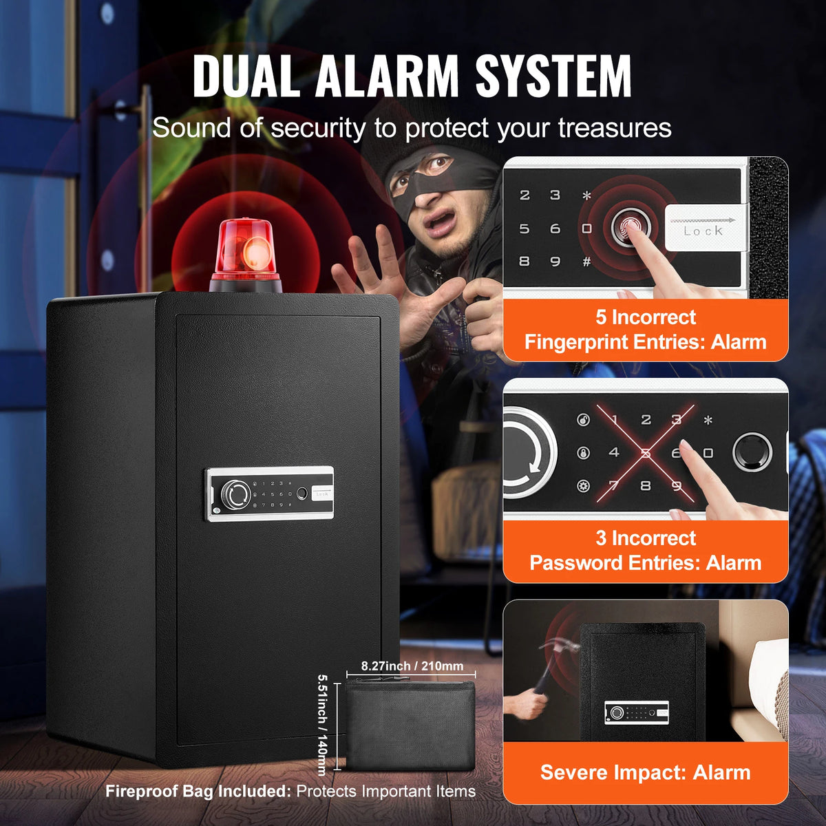 VEVOR Digital Double Door Safe With Fingerprint Lock