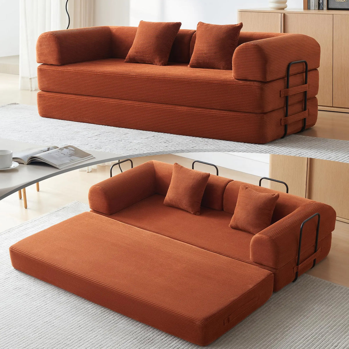 Convertible Boneless Futon Sofa Bed With Multifunctional Sleeper Design