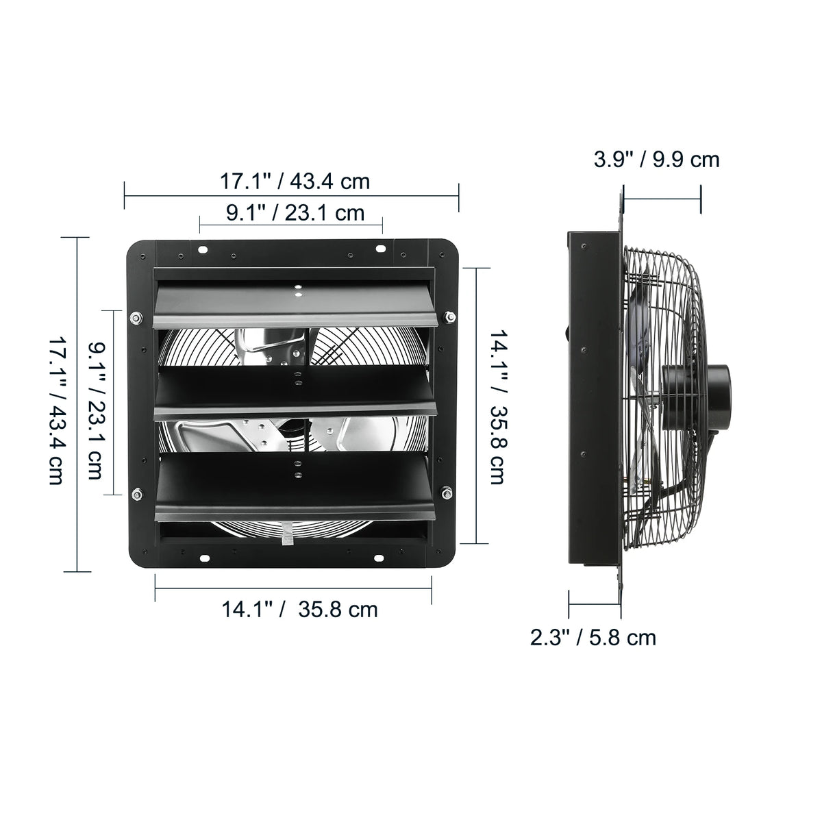 SucceBuy Adjustable Shutter Exhaust Fan for Greenhouse and Garage Ventilation