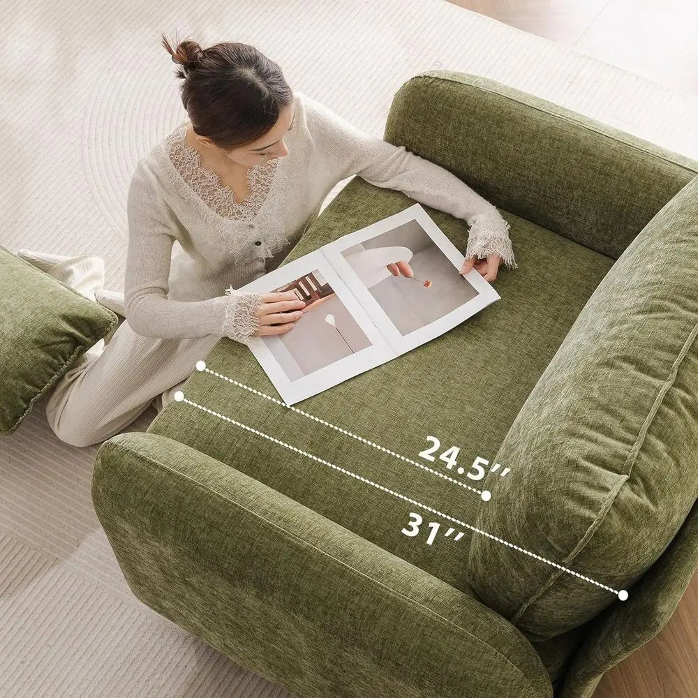 Oversized Accent Chair With Hidden Storage And Throw Pillows