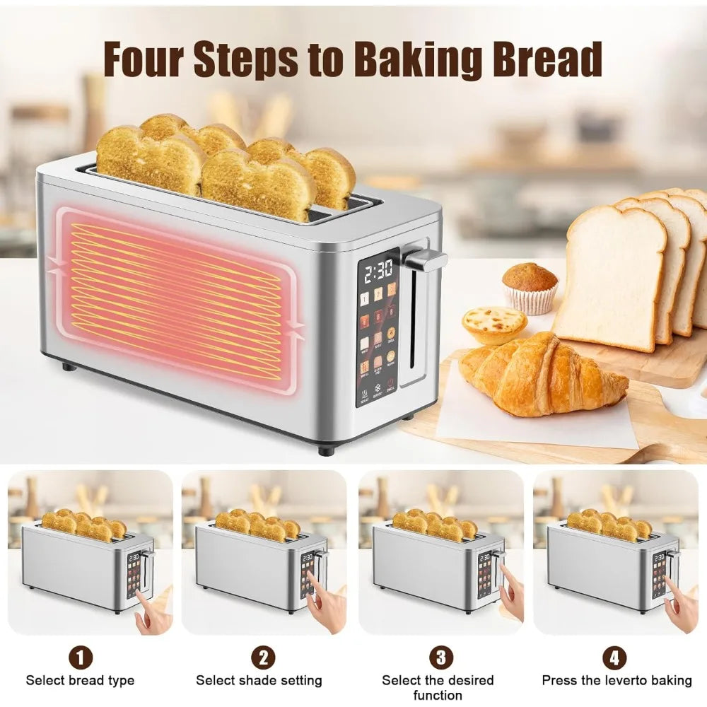 XMSJ 4 Slice Touch Screen Toaster With LCD Display