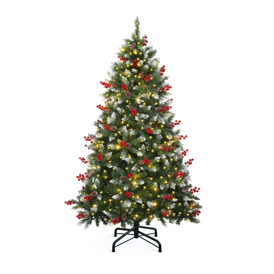 Uforic Prelit Artificial Christmas Tree With Pine Cones And Remote Control