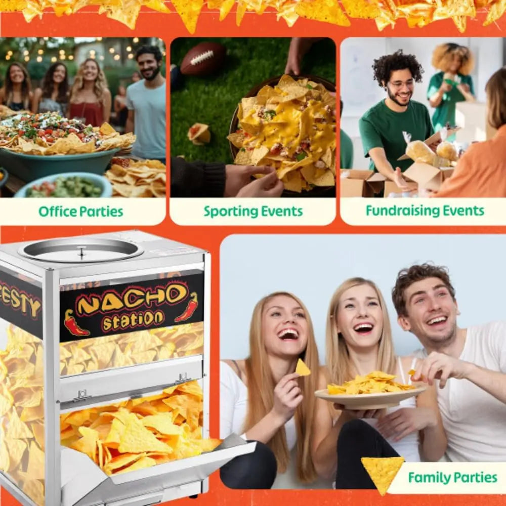 XMSJ Nacho Machine Food Warmer Tortilla Chips Display