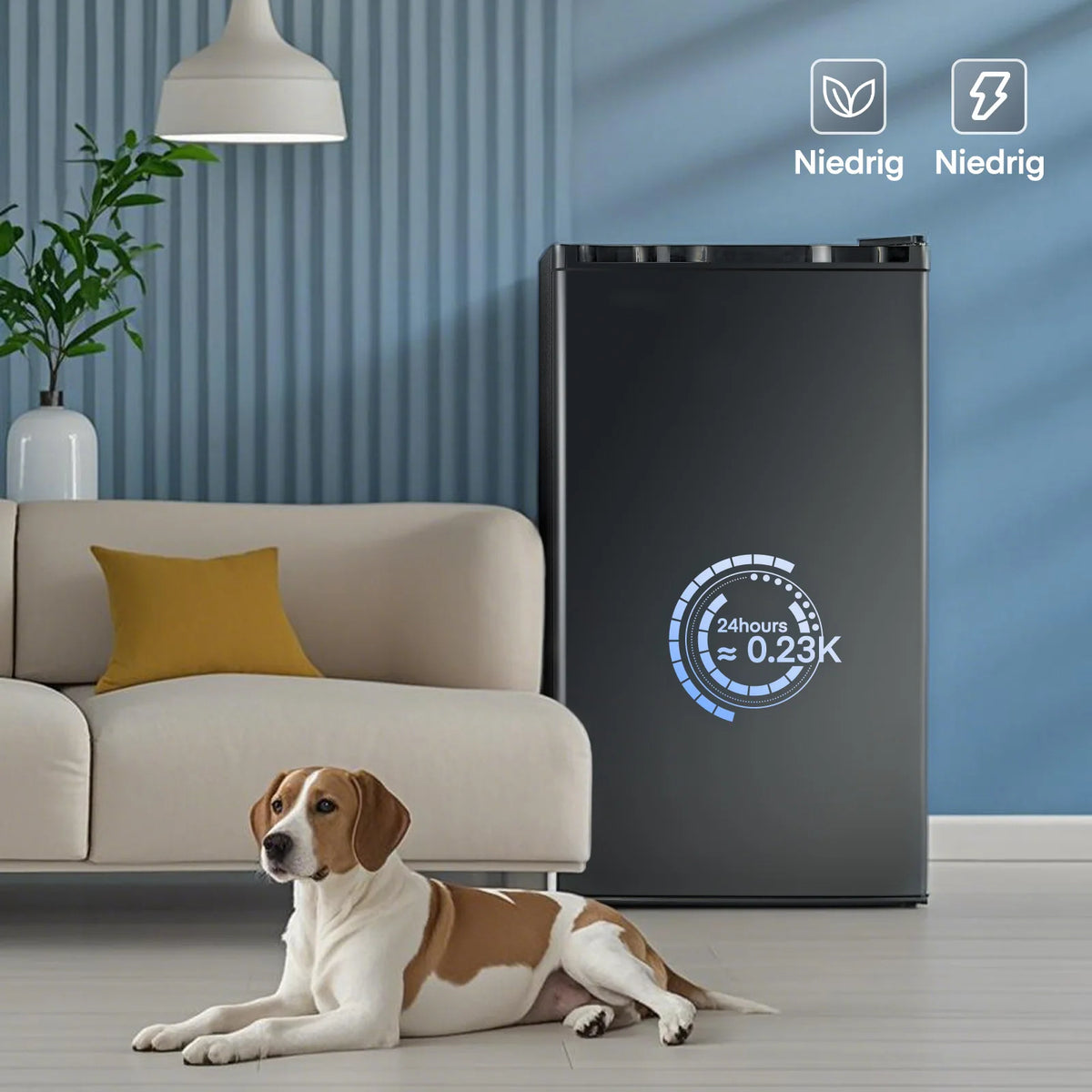 FOHERE Mini Refrigerator With Freezer And Adjustable Thermostat for Home and Office