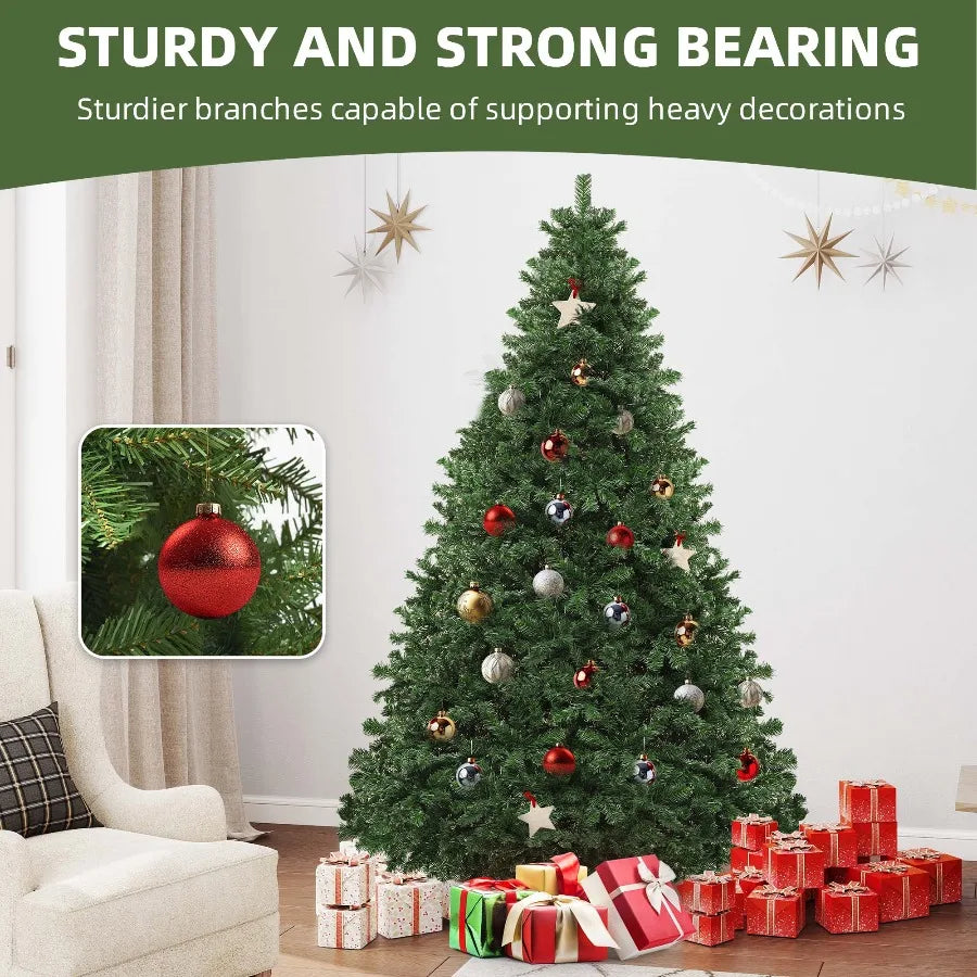 Uforic Artificial Spruce Christmas Tree 880 Branch Tips Foldable Base