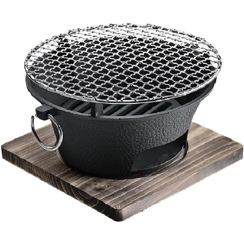 NBVCX Portable Cast Iron Mini Charcoal Grill For Camping