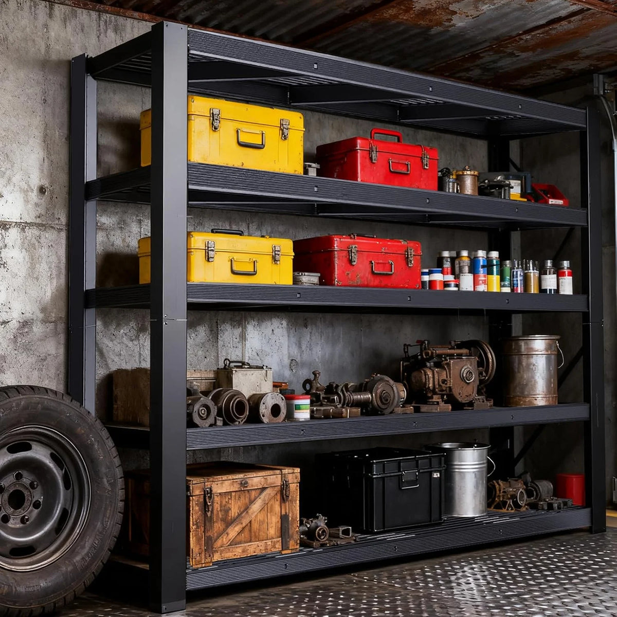 Heavy Duty Metal Storage Rack For Garage Basement And Workshop