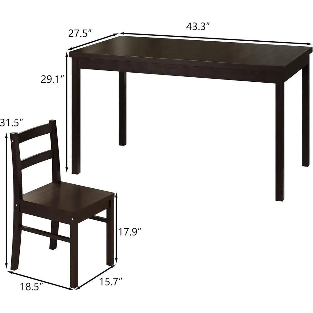Ticify Solid Wood Dining Table Set With Chairs For Kitchen