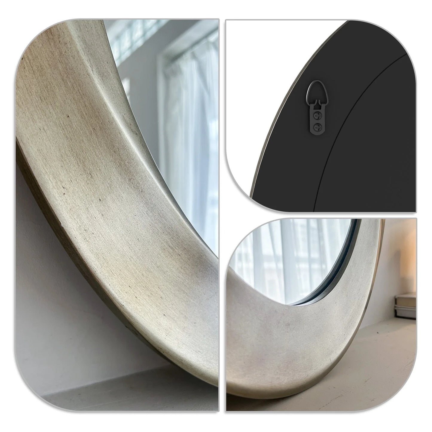 Oval Beveled Edge Baroque Mirror For Bathroom Vanity