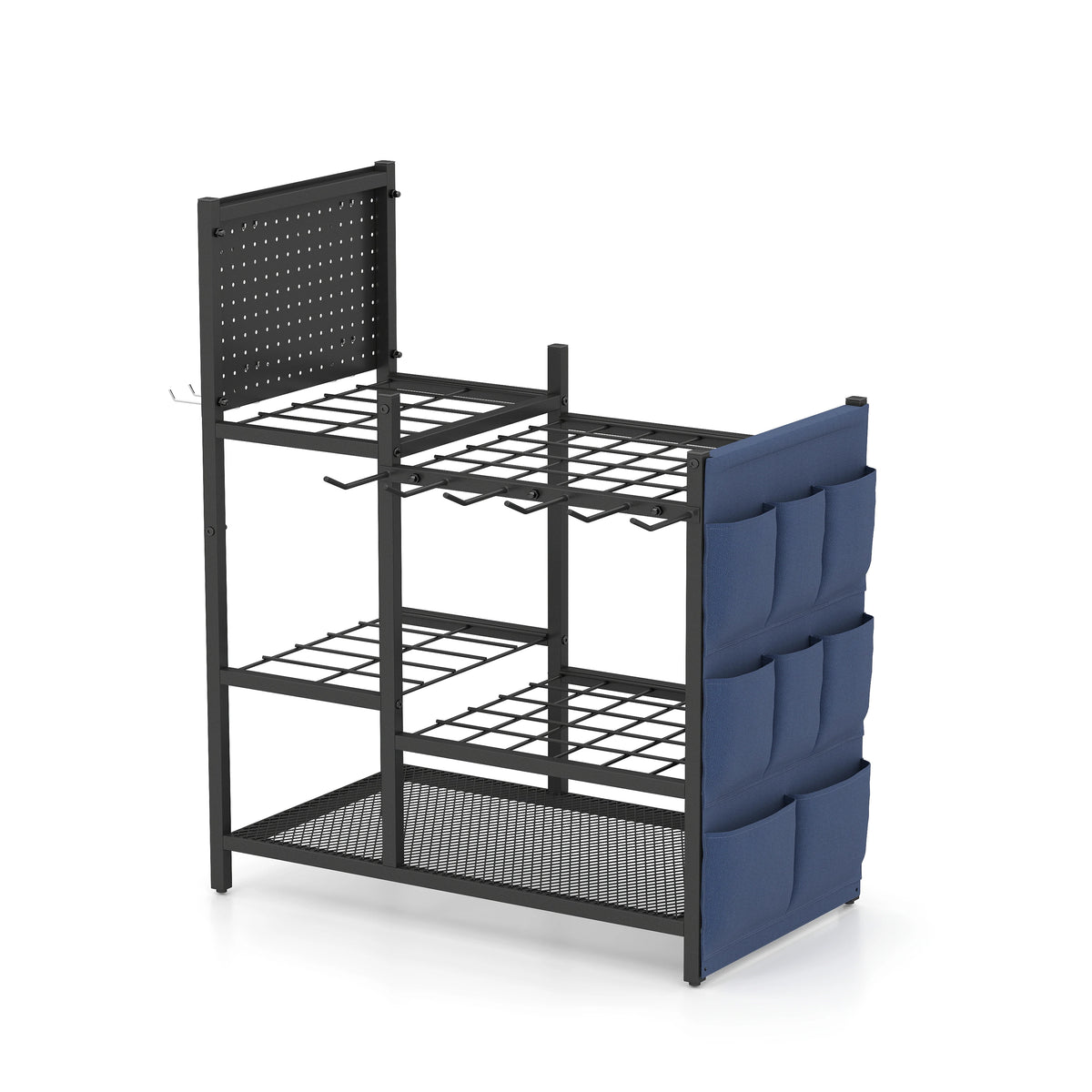 Garden Tool Storage Rack Heavy Duty Iron Organizer For Shovels And Rakes