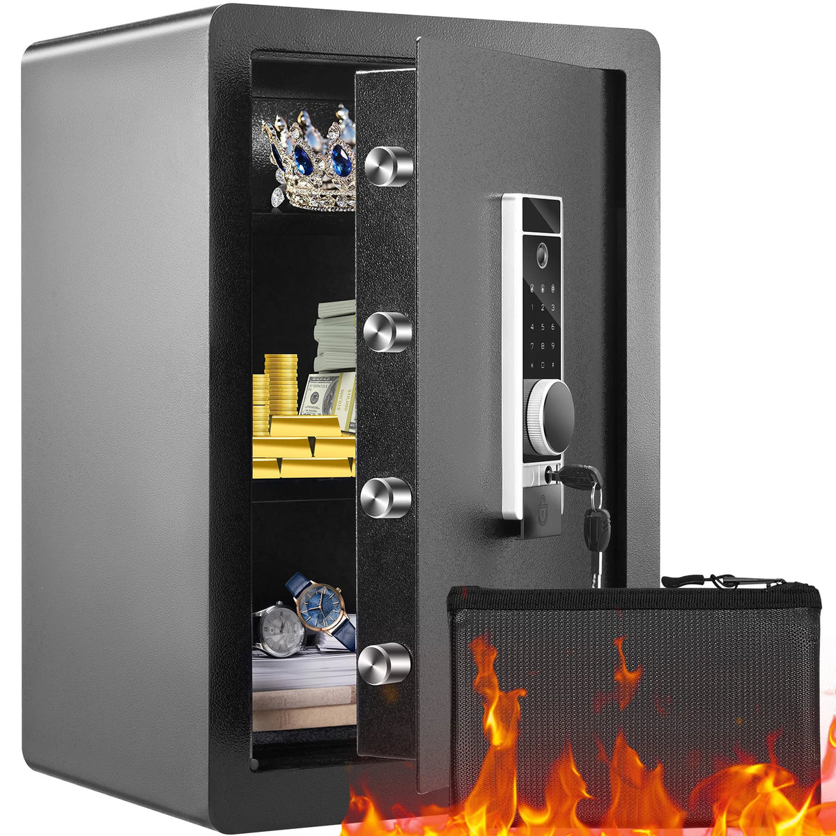 Digital Fingerprint Electric Security Safe For Cash Jewelry
