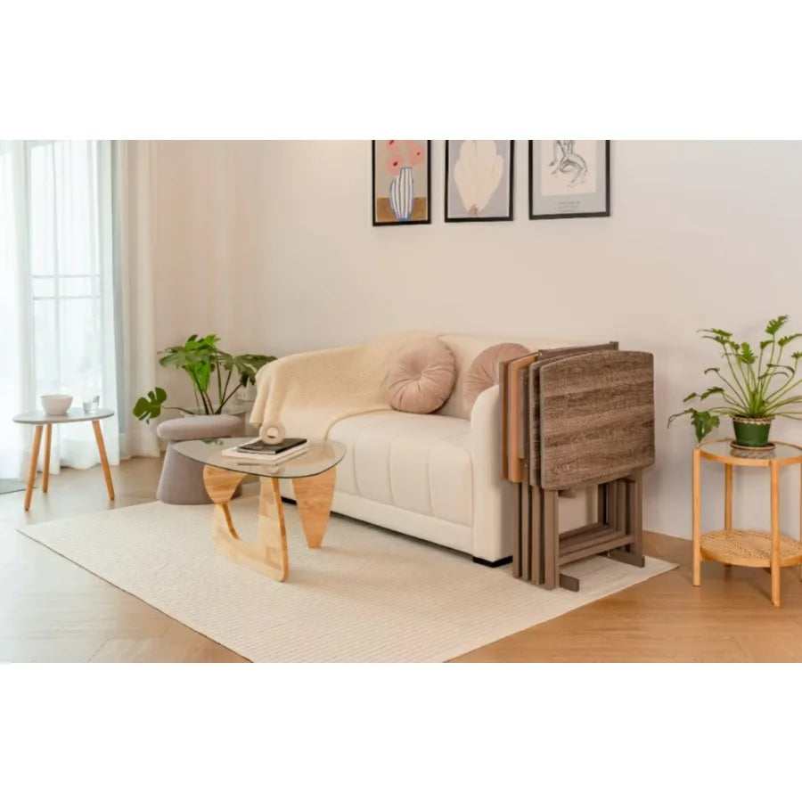 Mainstays 5-Piece Folding TV Tray Table Set With Storage Rack