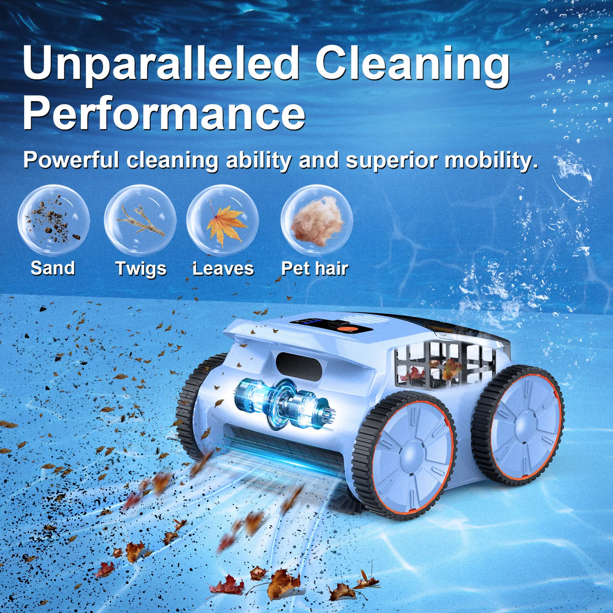 Seauto Cordless Robotic Pool Cleaner With 180 Minute Runtime