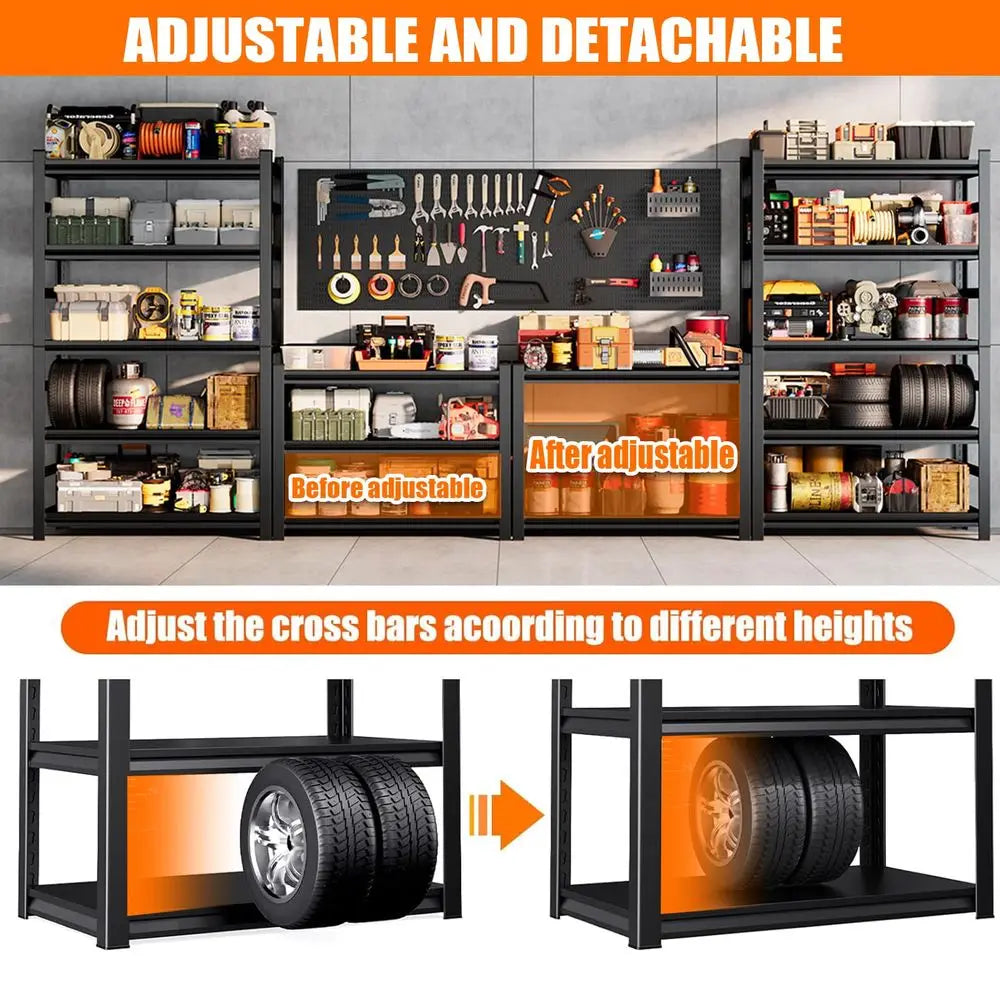 Heavy Duty Adjustable Metal Shelving Unit For Garage And Warehouse