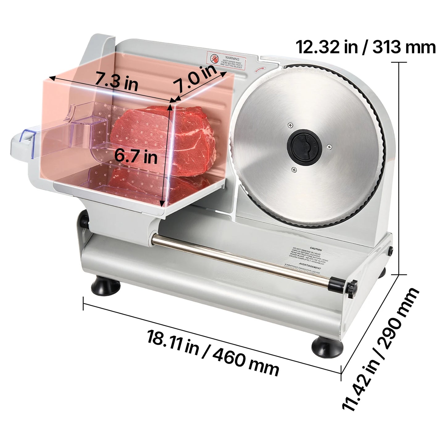 SucceBuy Meat Slicer Electric Deli Slicer With Adjustable Thickness