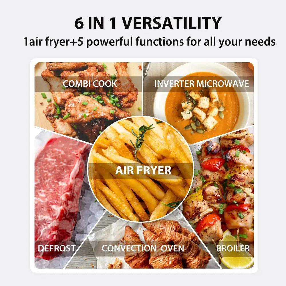 YTYIN 6in1 Inverter Countertop Microwave Air Fryer Combo Oven