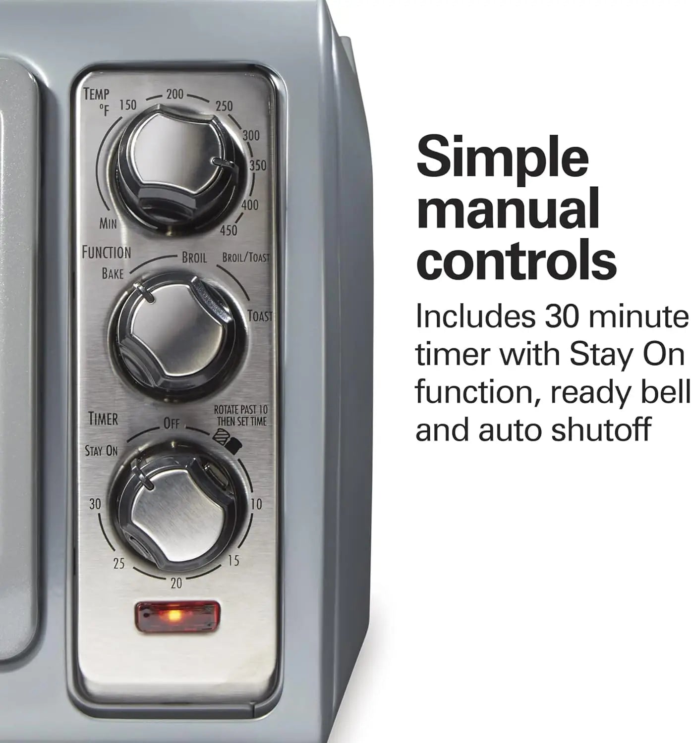 XMSJ 6 Slice Toaster Oven With Roll Top Door Shutoff
