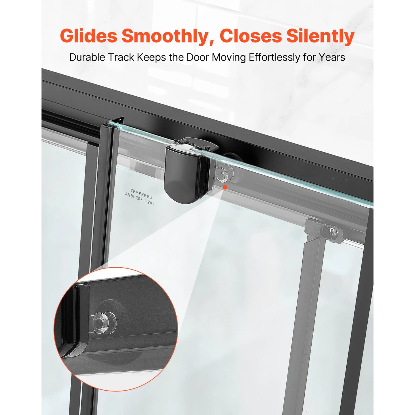SucceBuy Framed Corner Double Sliding Shower Door With Tempered Glass