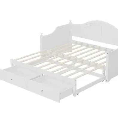 Wood Daybed With Storage Drawers Sofa Bed For Living Room