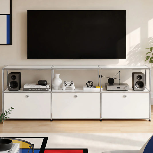 Cottinch Modular TV Cabinet With Drop Doors And Steel Frame