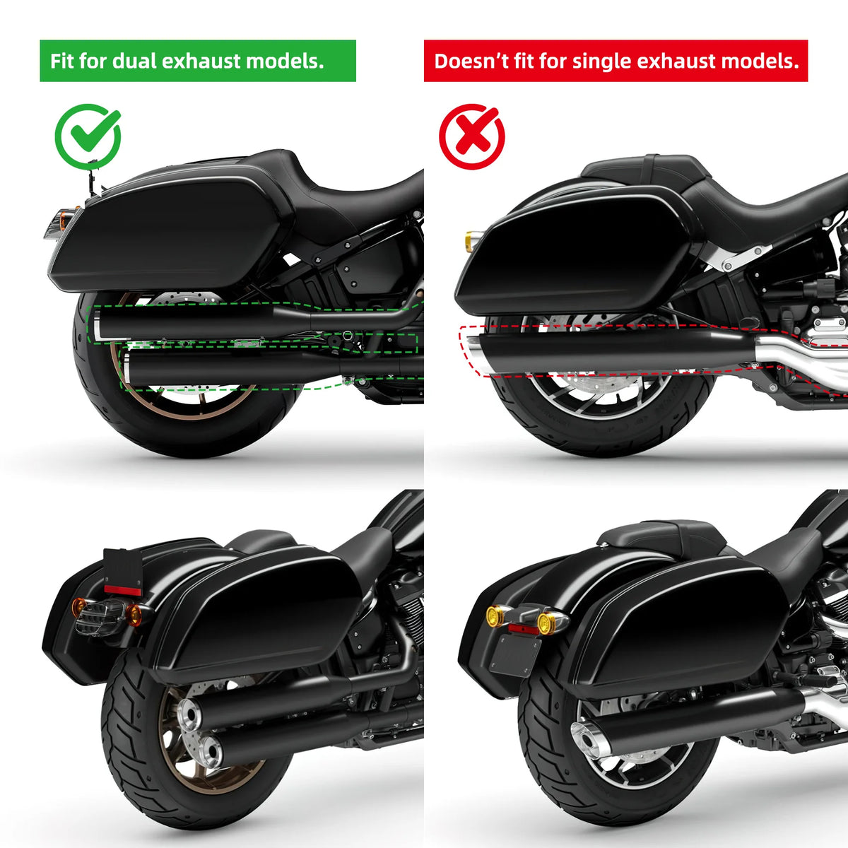 TCMT Saddlebag Side Bag For Harley Softail Low Rider Models