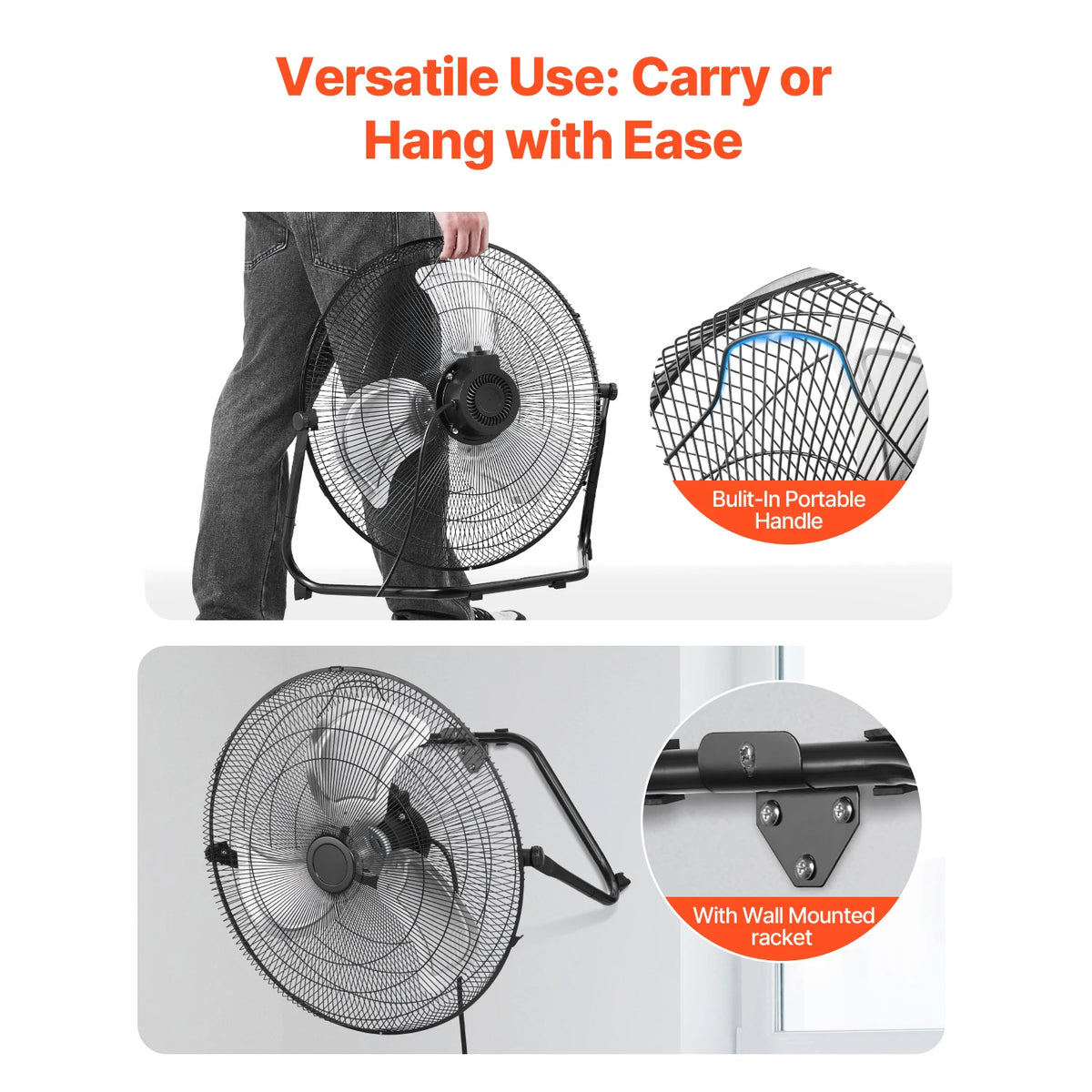 VEVOR High Velocity Industrial Floor Fans With Adjustable Tilt