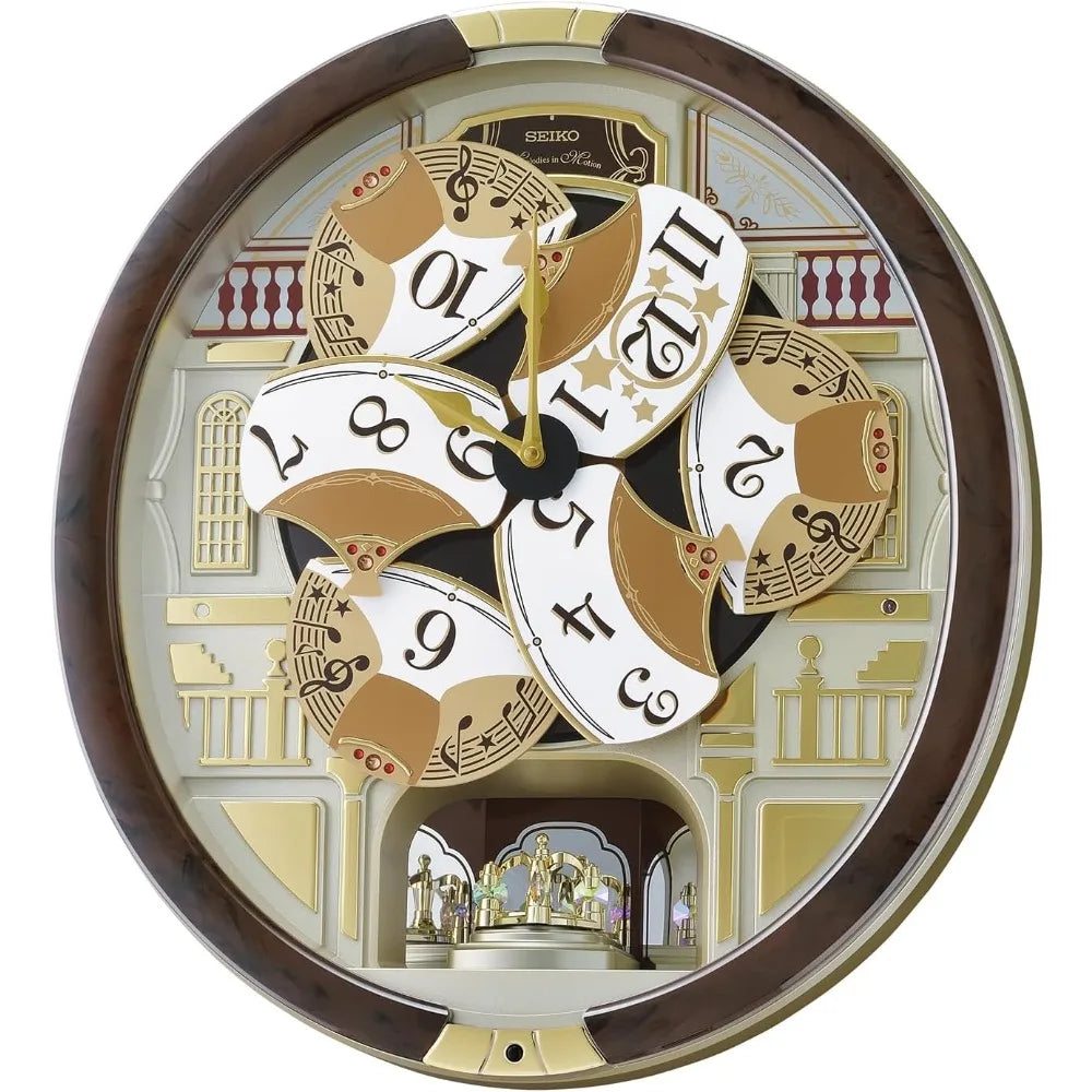 45 Melody Moving Pendulum Wall Clock Analog With Adjustable Volume