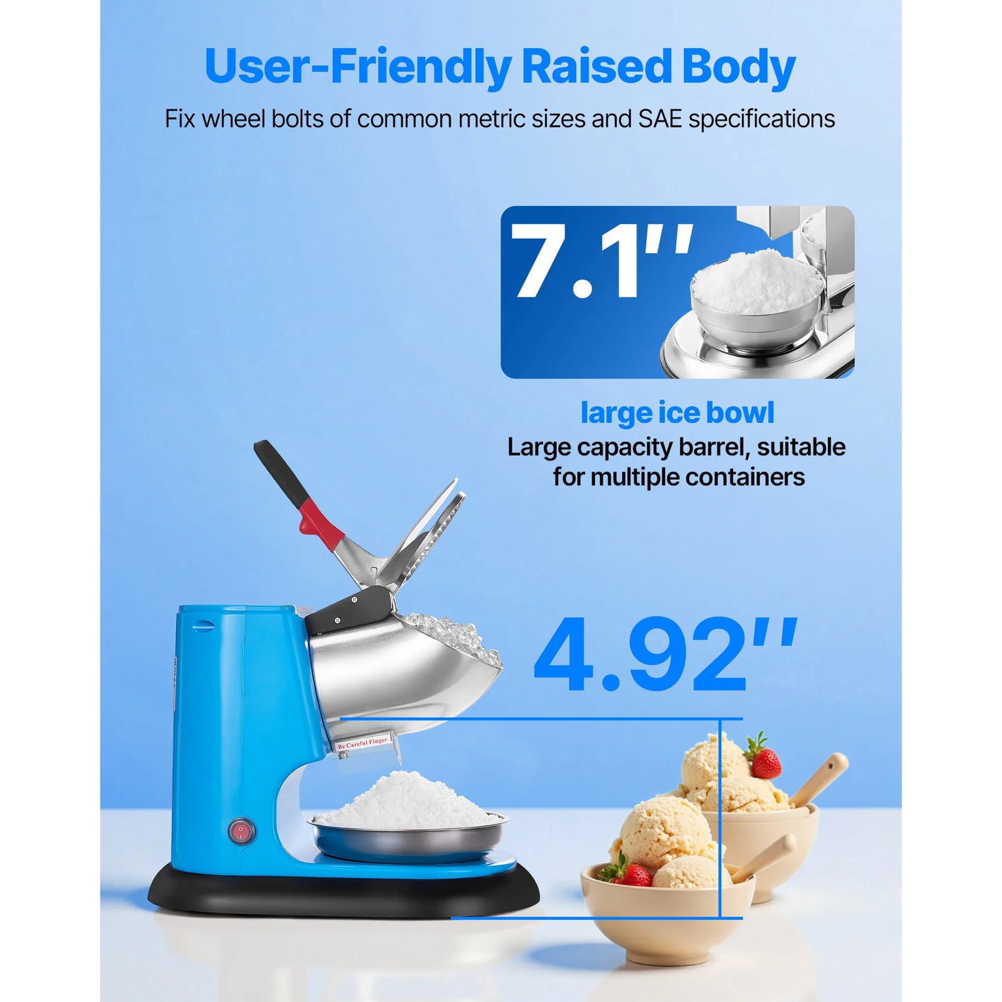 SucceBuy Ice Crusher Machine 220 Lb Per Hour Snow Cone Maker