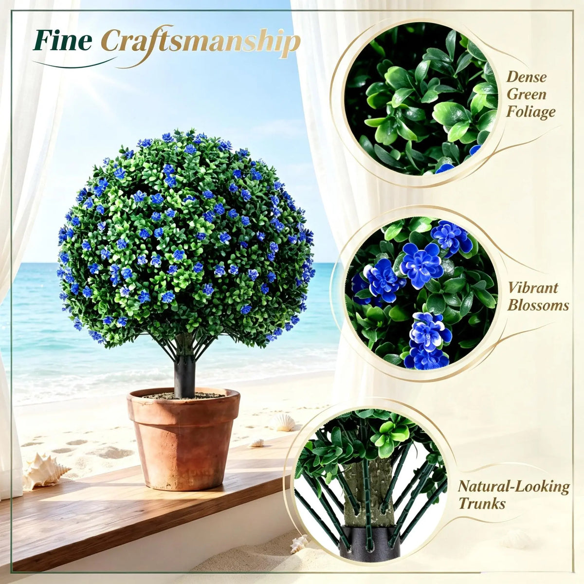 Artificial Camellia Boxwood Topiary Ball Trees For Home Decor