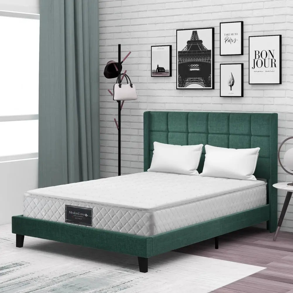 Bed Frame With Soft Headboard And Charging Station Metal