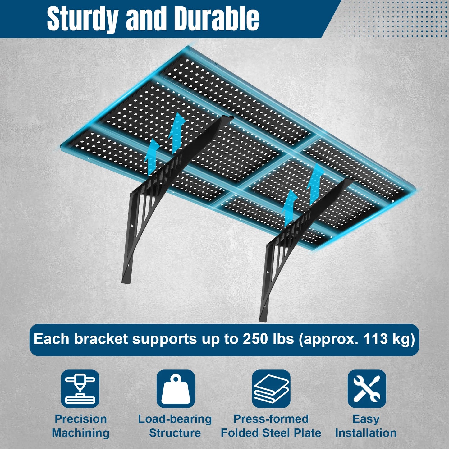 Garage Storage Rack Floating Shelves Heavy Duty Wall Mounted Metal