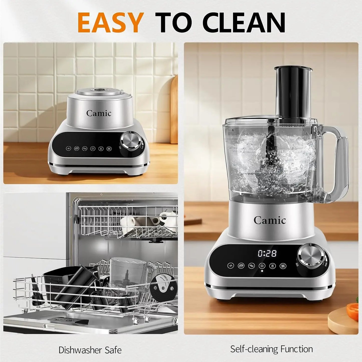 XMSJ 600W Food Processor 72oz Large Capacity Countertop Chopper