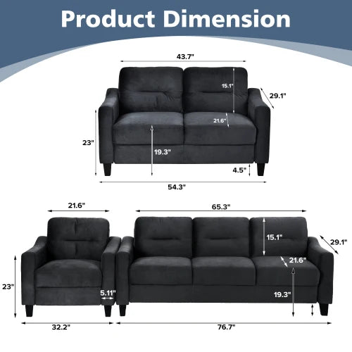 Modern Sectional Sofa Set 1 2 3 Contemporary Living Room