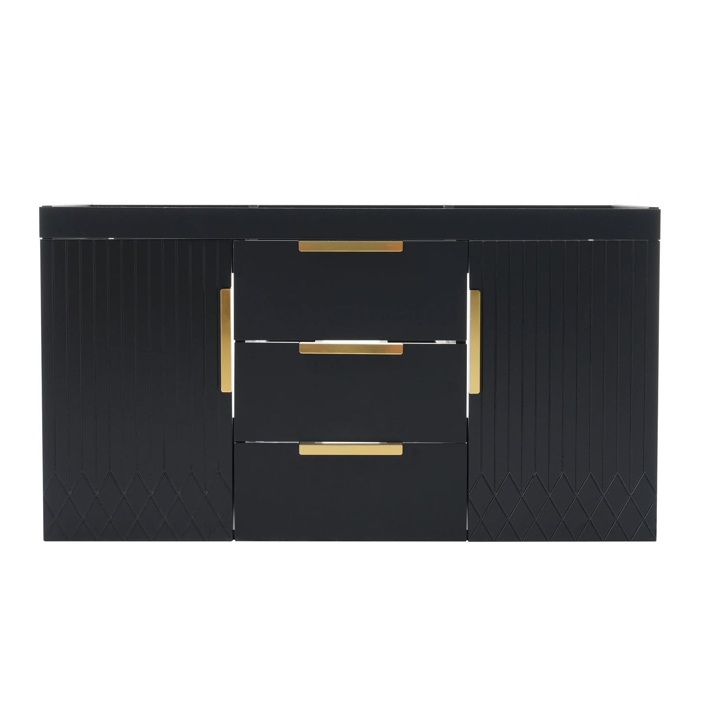Wall Mounted Floating Bathroom Vanity Cabinet With Drawers Solid Wood