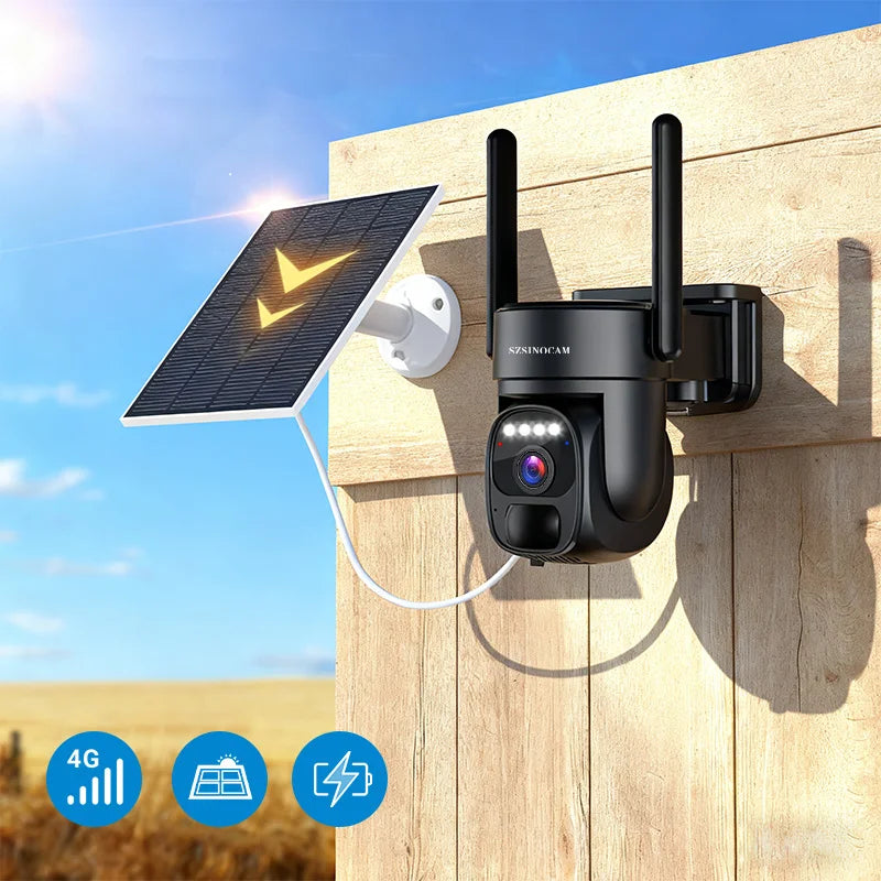 SZSINOCAM 4G Solar Powered Outdoor Security Camera With Night Vision