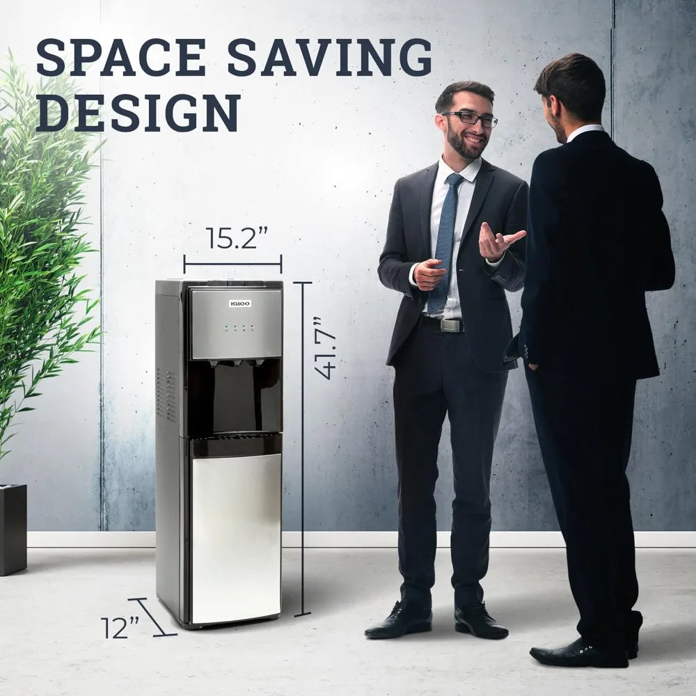 XMSJ Bottom Loading Water Cooler Dispenser Hot Cold Stainless Steel