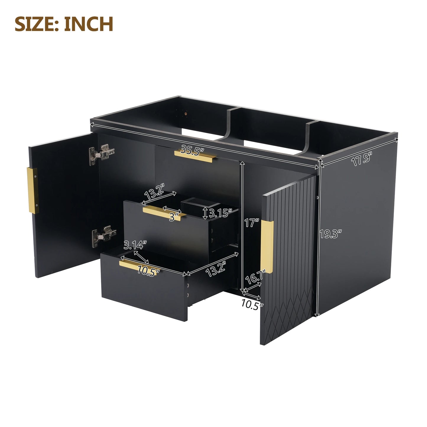 Wall Mounted Floating Bathroom Vanity Cabinet With Drawers Solid Wood