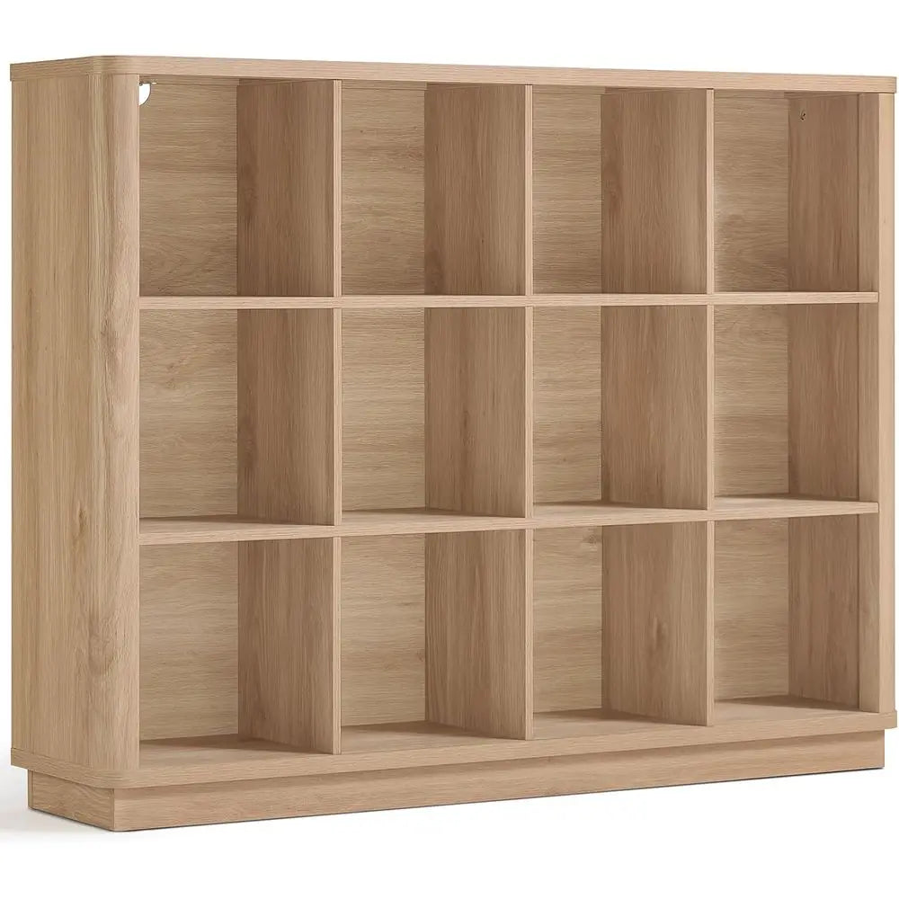 12 Cube Storage Organizer 41 Inch Wood Floor Standing 3 Tier Cubby Bookcase