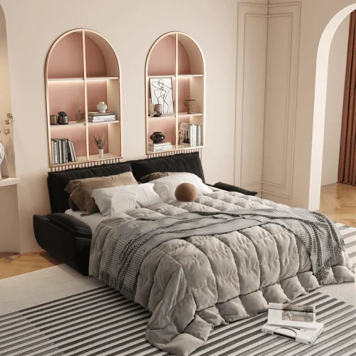 Three In One Convertible Velvet Multifunctional Sleeper Sofa Bed