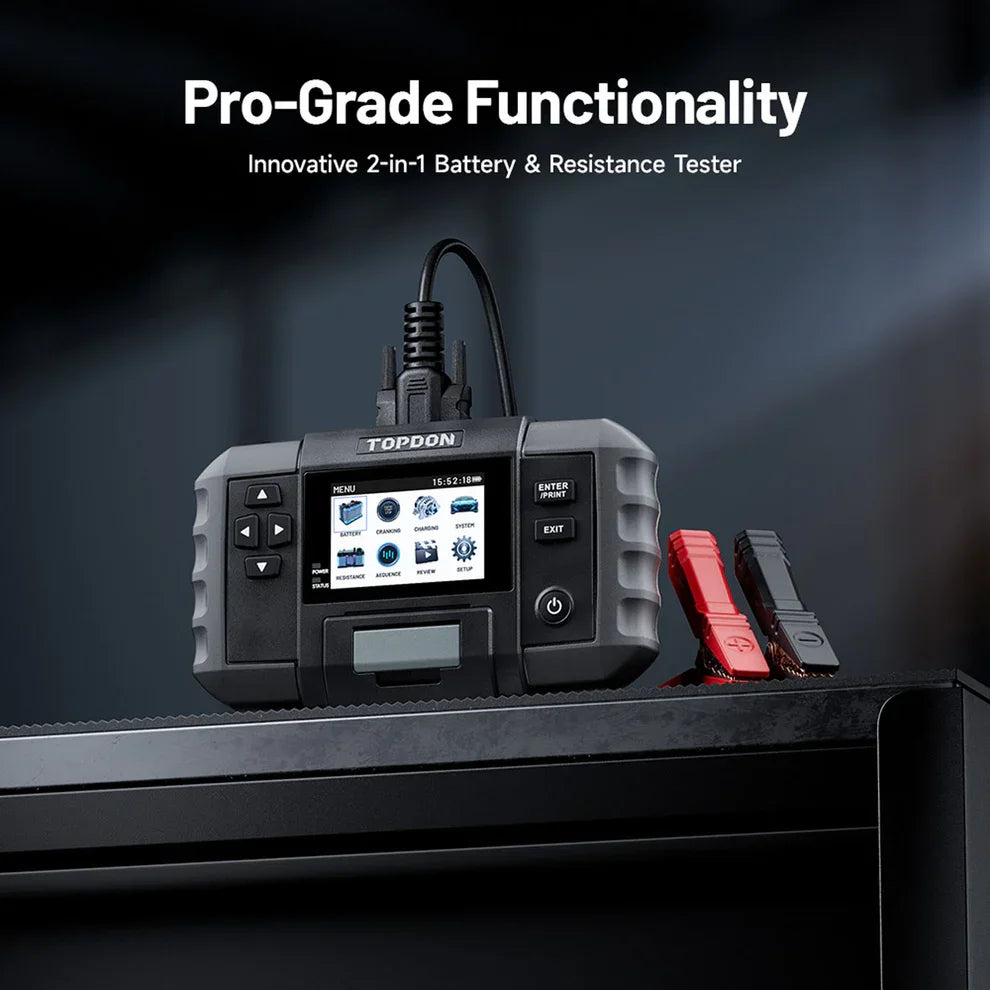 TOPDON 2-in-1 Automotive Battery And Resistance Tester For Multiple Batteries
