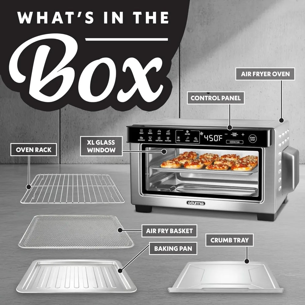 Gourmia Toaster Oven Digital Air Fryer Convection 4 Slice Capacity