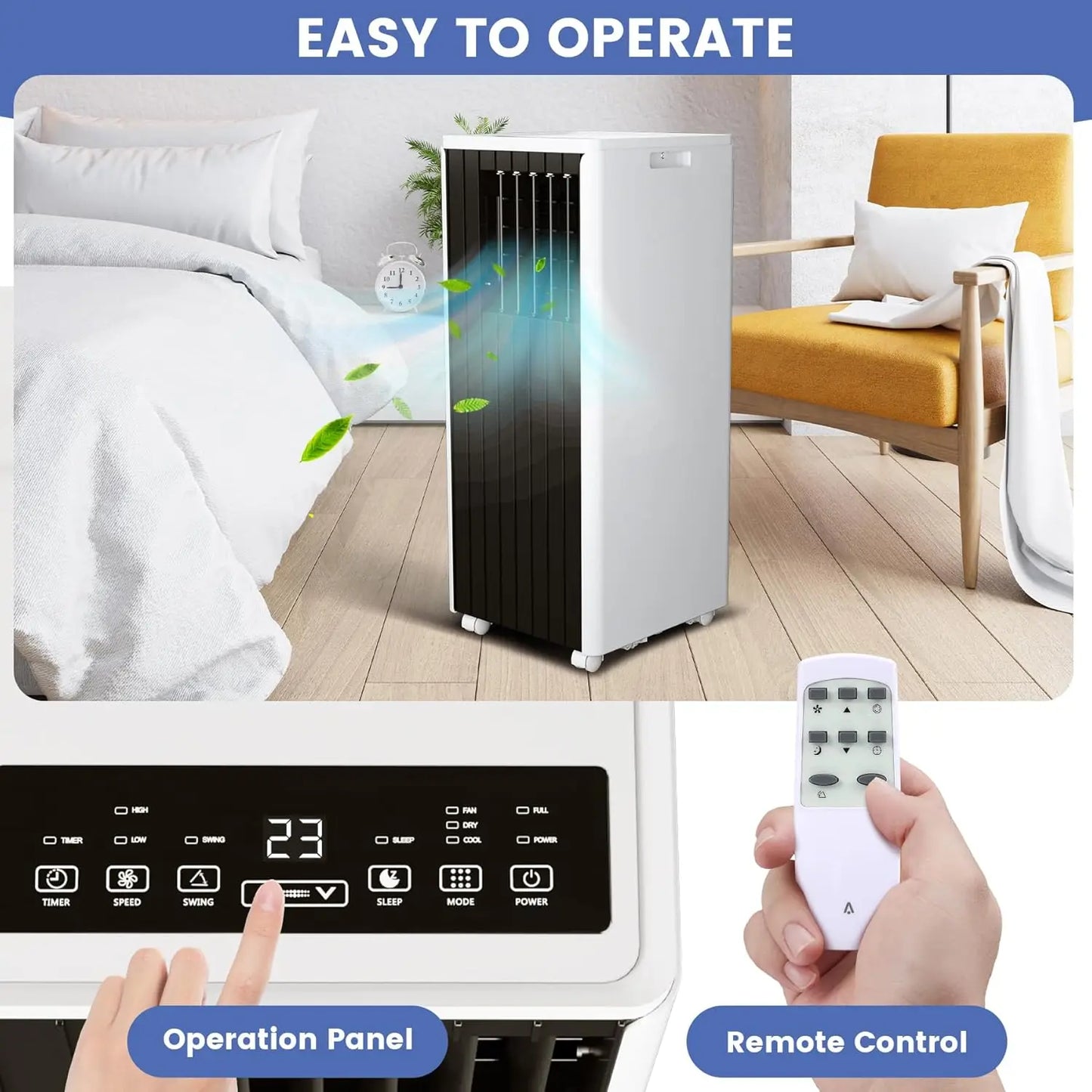 XMSJ Portable 8000 BTU Air Conditioner Quiet Operation