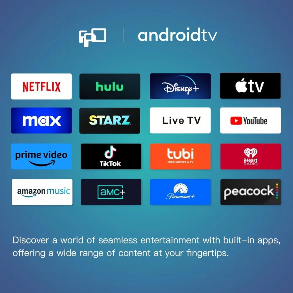 XMSJ Smart TV Android HDR 10 Google Play Cast Streaming