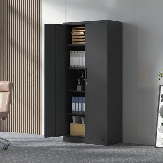 Heavy Duty Metal Garage Storage Cabinet With Doors And Shelves